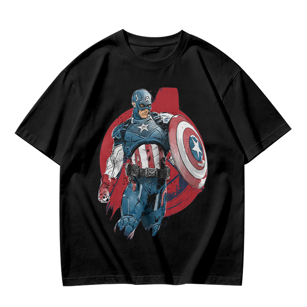 Olive T-shirt with Captain America Graphic Print