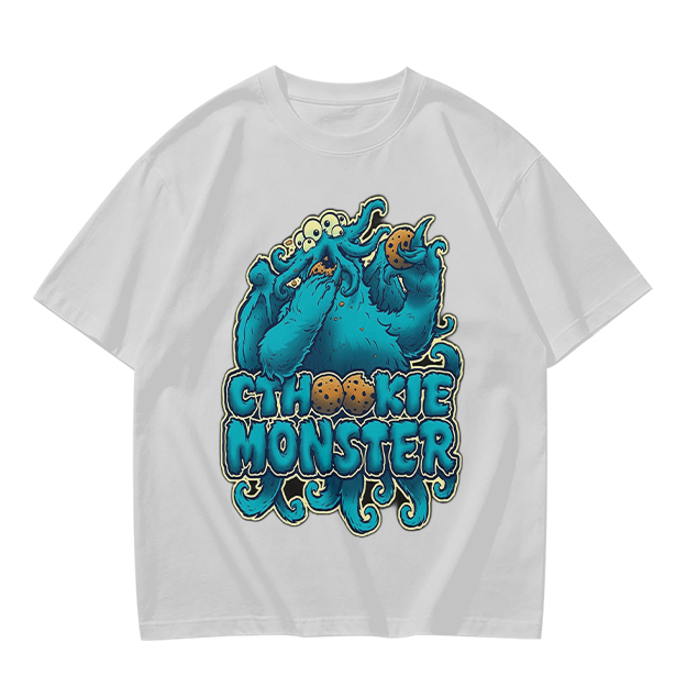 Olive t-shirt with Cthookie Monster graphic print