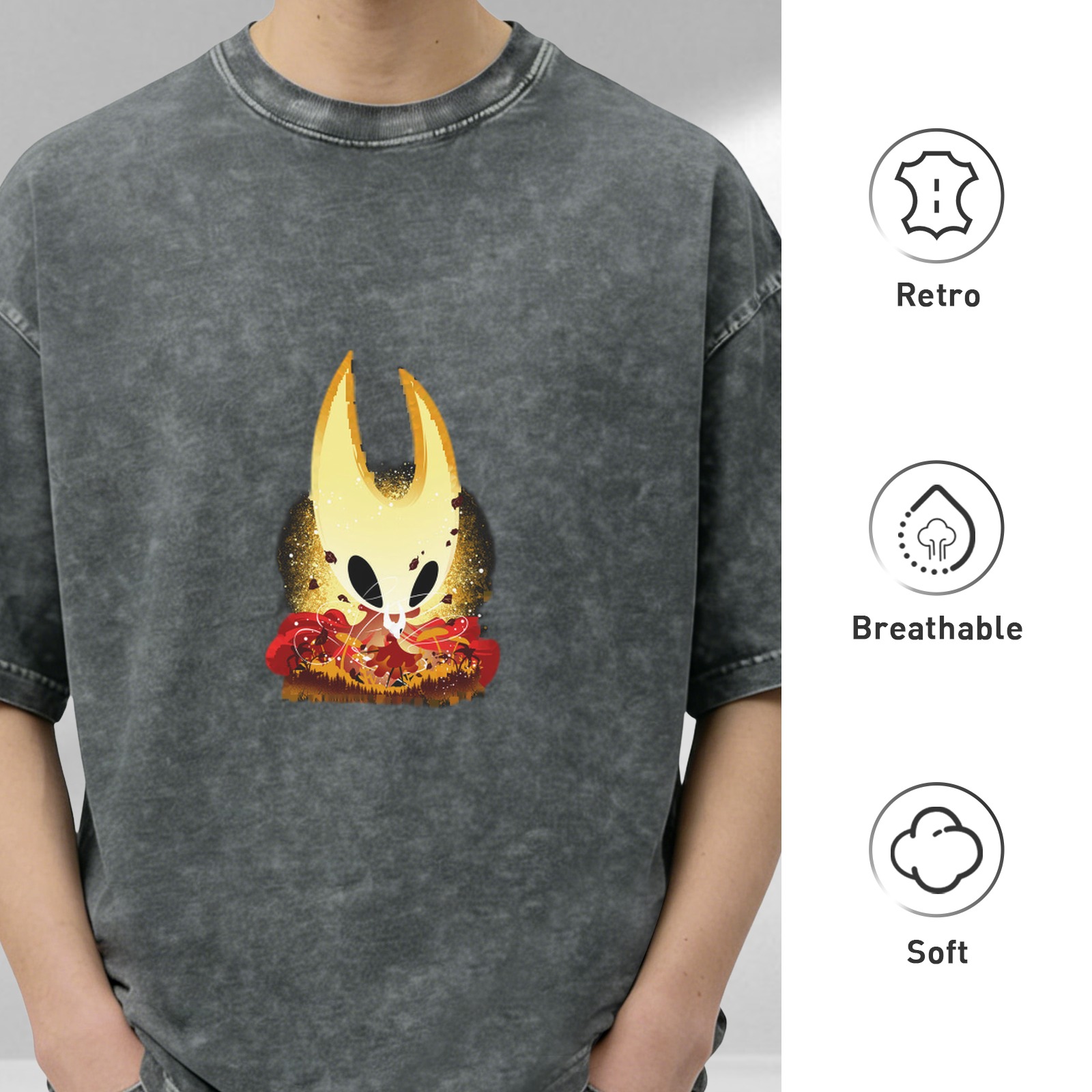 Hollow Knight Hornet Graphic Dark Wash T-Shirt