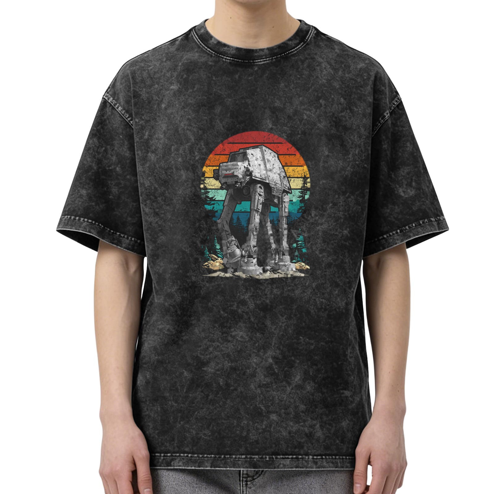 Star Wars AT-AT Walker Retro Sunset Stonewashed T-Shirt