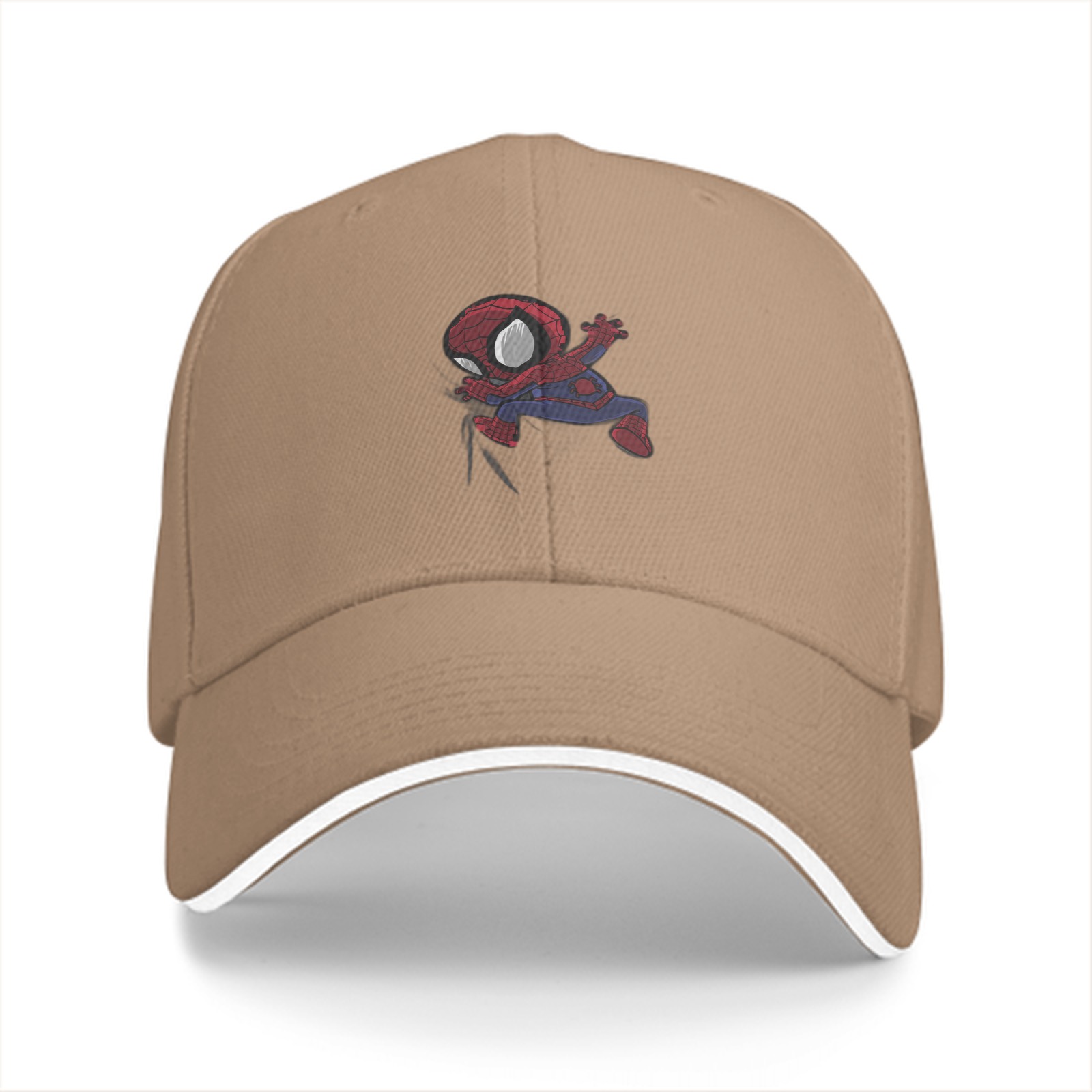 Black Baseball Cap with Chibi Spider-Man Graphic