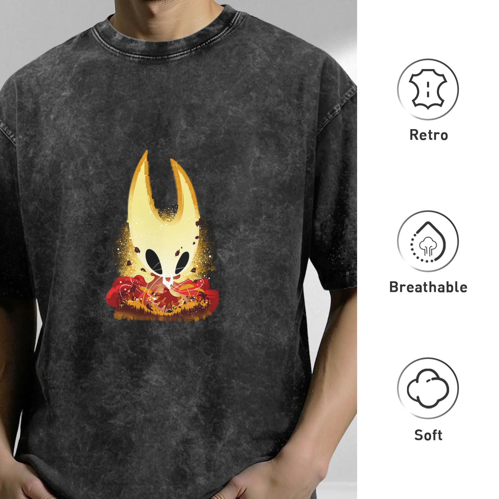 Hollow Knight Hornet Graphic Dark Wash T-Shirt