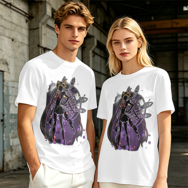 Olive T-Shirt with Sailor Moon Silhouette Graphic Print