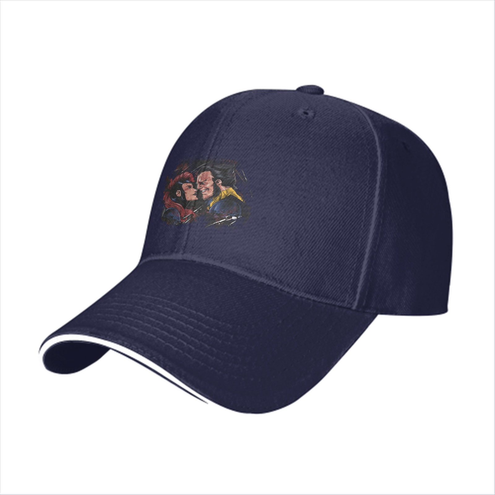 Black baseball cap with X-Men Rogue and Wolverine graphic