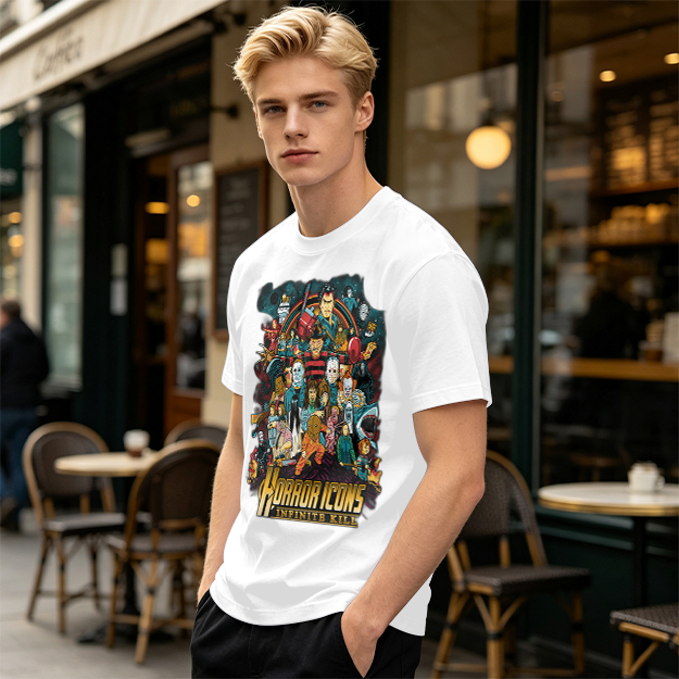 Horror Icons Group Graphic T-Shirt
