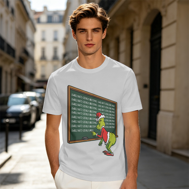 Grinch I Will Not Steal Christmas Chalkboard T-Shirt