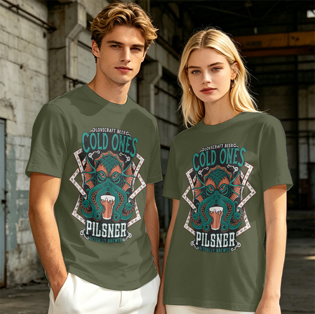Cold Ones Pilsner Lovecraft Beer Octopus Graphic T-Shirt