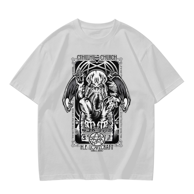 Olive Cthulhu H.P. Lovecraft Graphic T-Shirt