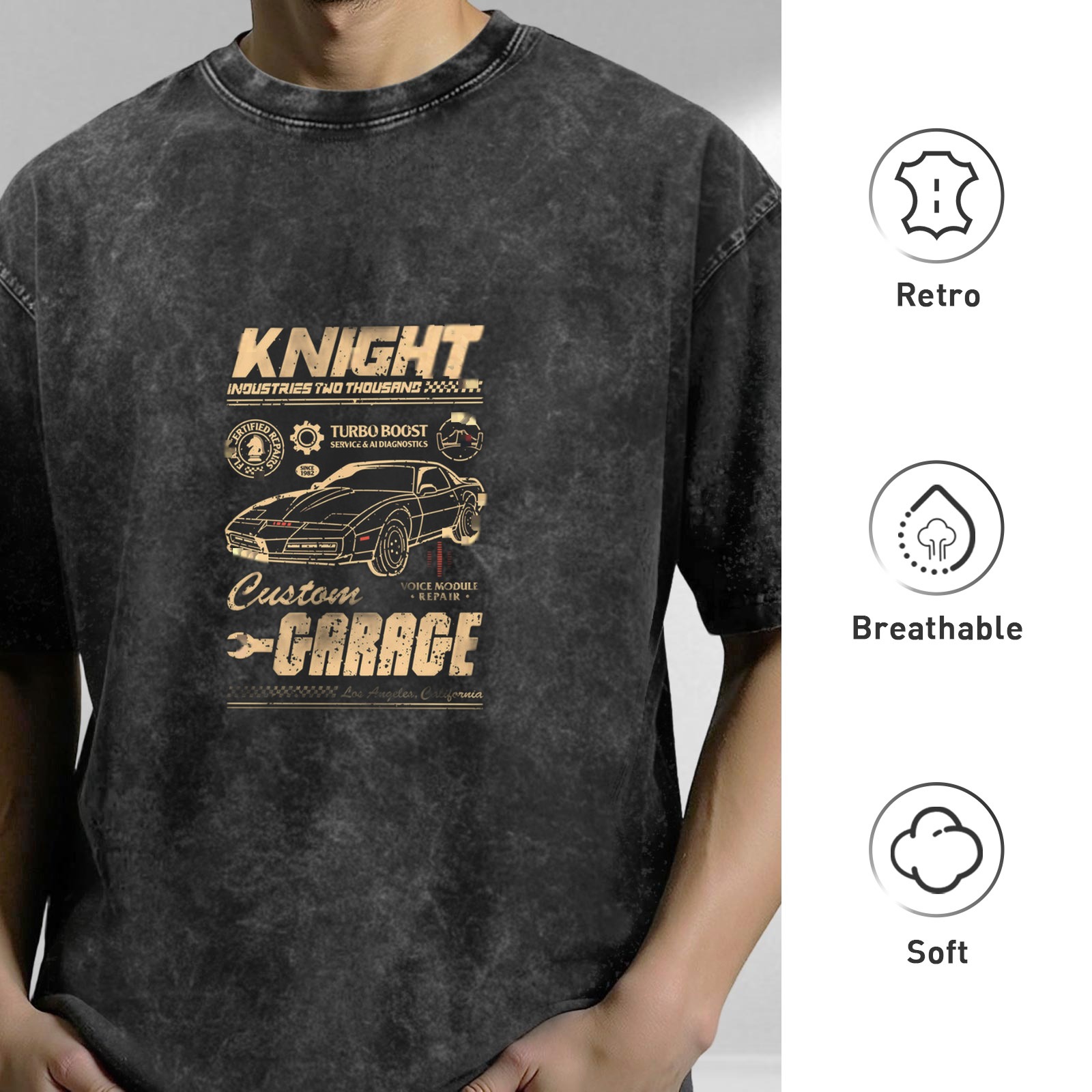 Knight Industries Custom Garage Vintage Wash Graphic T-Shirt