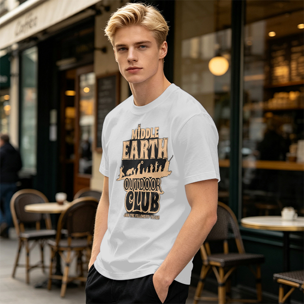 Middle Earth Outdoor Club T-Shirt with Fellowship Silhouette