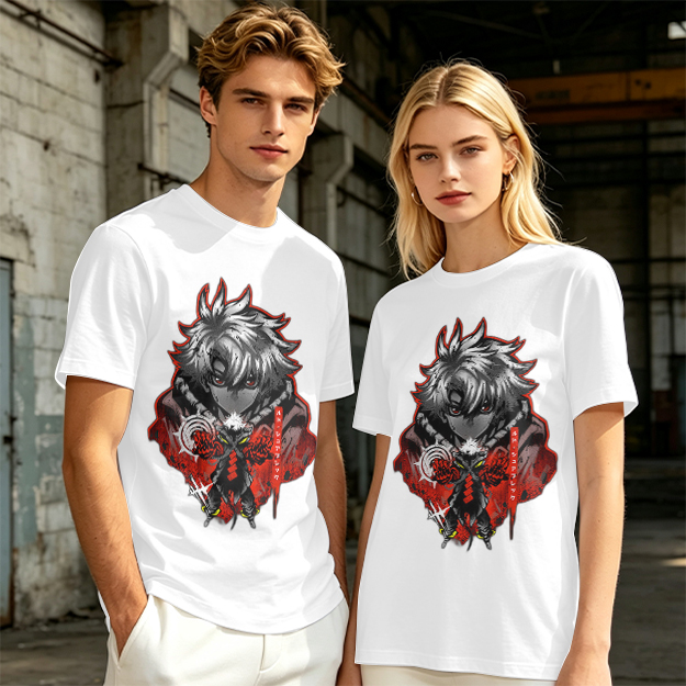 Olive Anime Character Graphic Short Sleeve T-Shirt