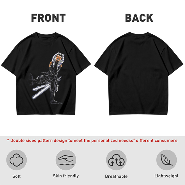 Olive T-Shirt Featuring Ahsoka Tano With Lightsabers