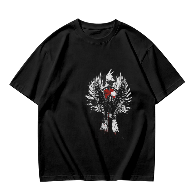 Olive T-Shirt With Winged Warrior Graphic Print
