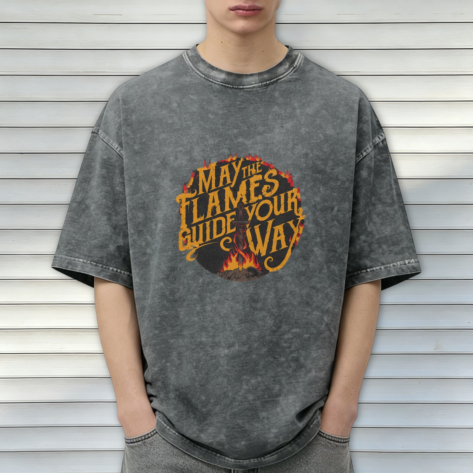 May The Flames Guide Your Way Graphic Vintage T-Shirt