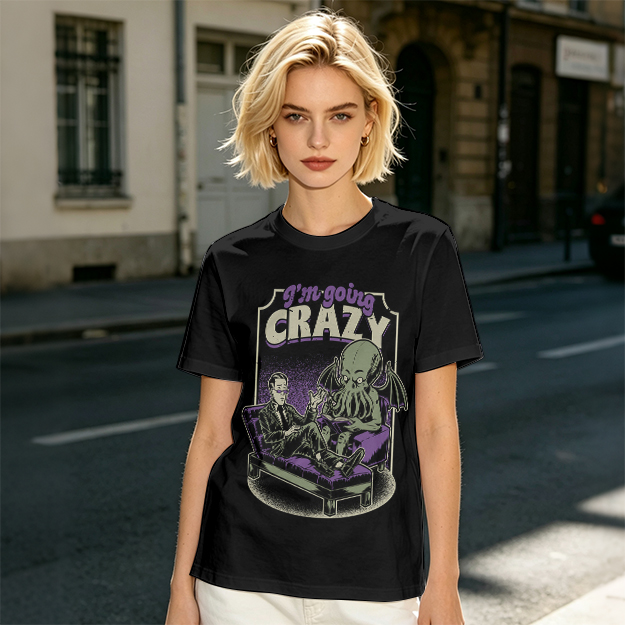 I'm Going Crazy Cthulhu Therapy Themed Graphic T-Shirt