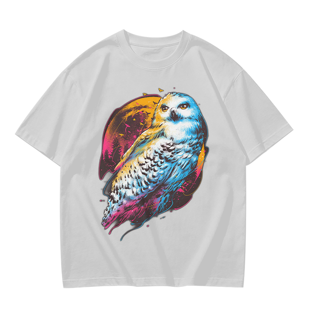 Owl Graphic Print Dark Green Casual T-Shirt