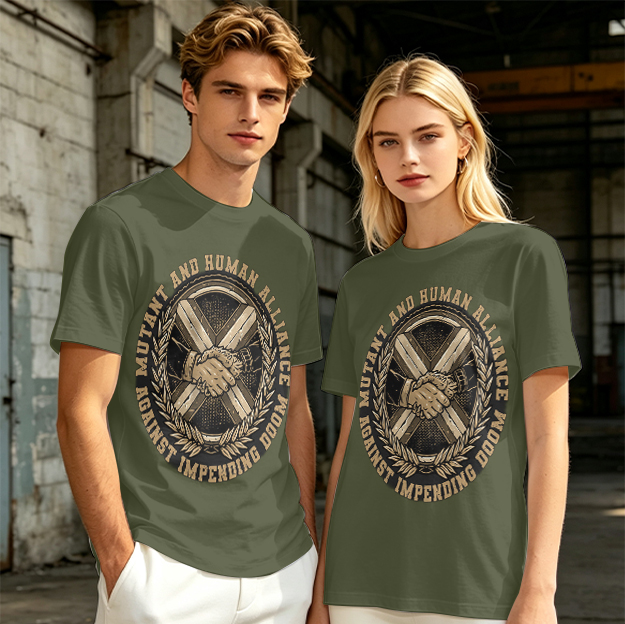 Mutant and Human Alliance Against Impending Doom Graphic T-Shirt
