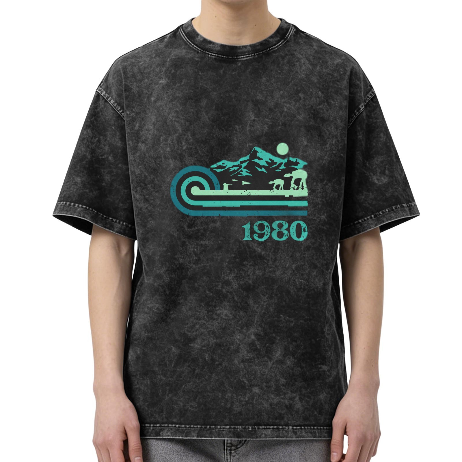 1980 Star Wars Hoth Scene Stonewashed Oversized T-Shirt