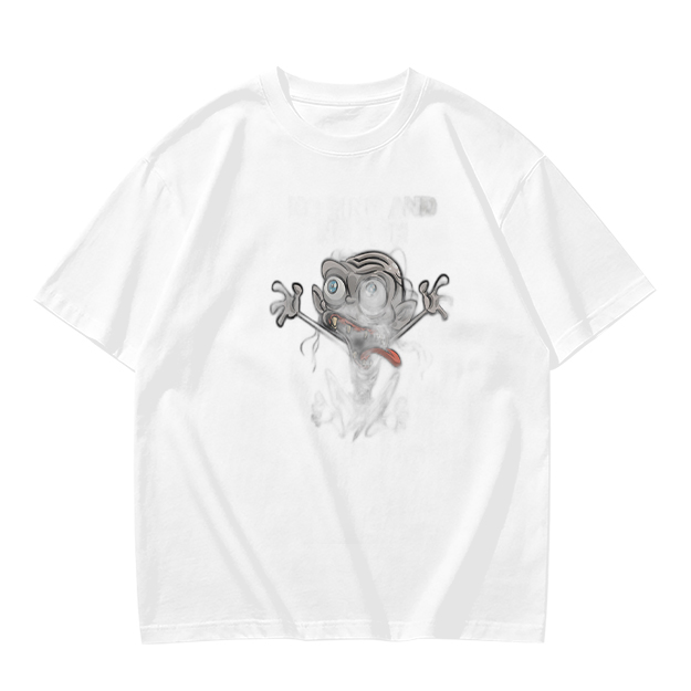 Olive Green T-Shirt With Crazy Cartoon Monster Print