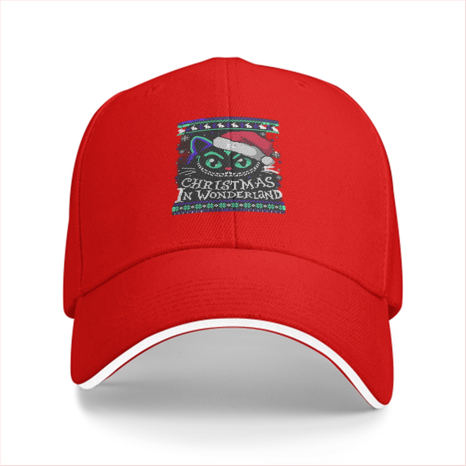 Christmas In Wonderland Cat Santa Hat Baseball Cap
