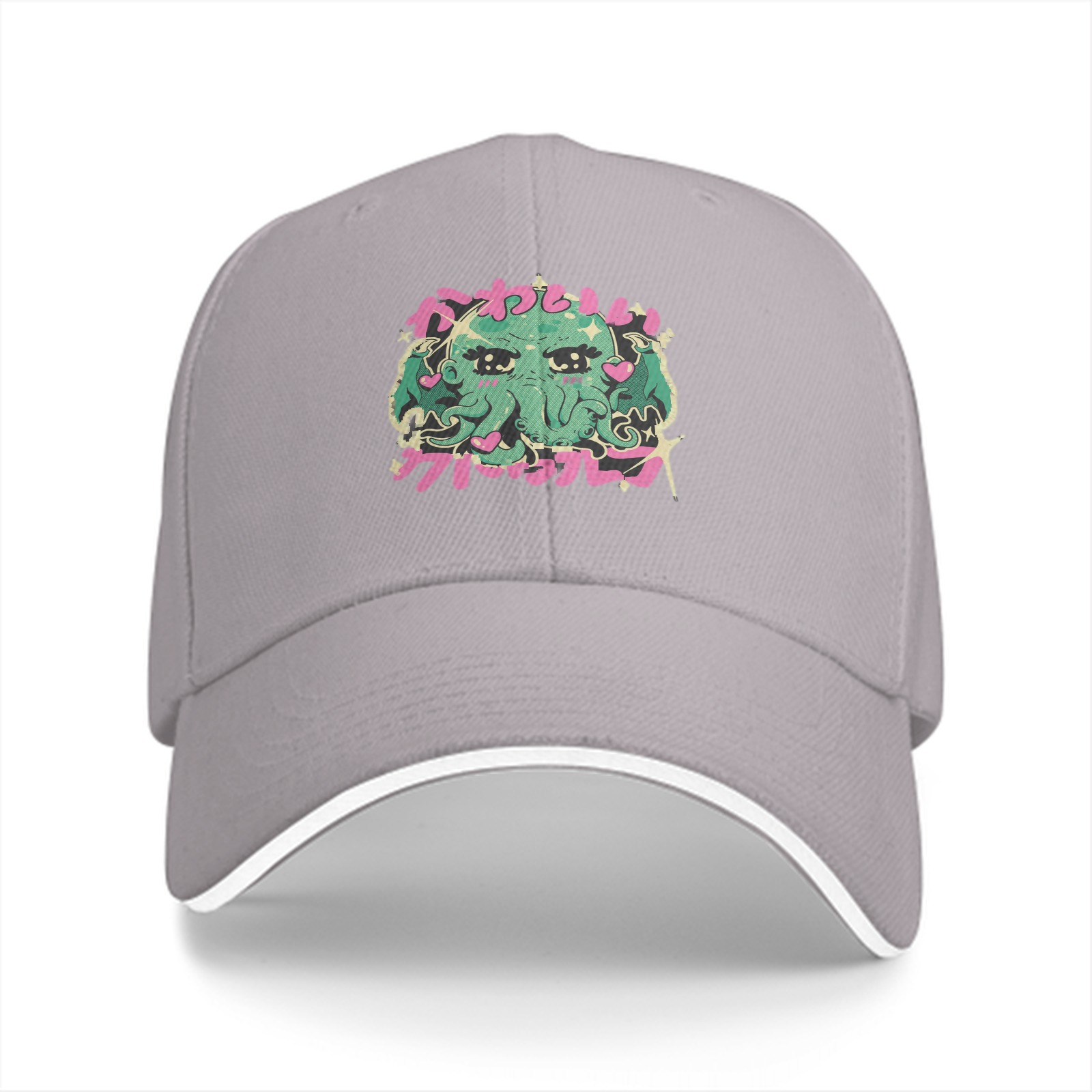 Black baseball cap with cute anime-style Cthulhu graphic