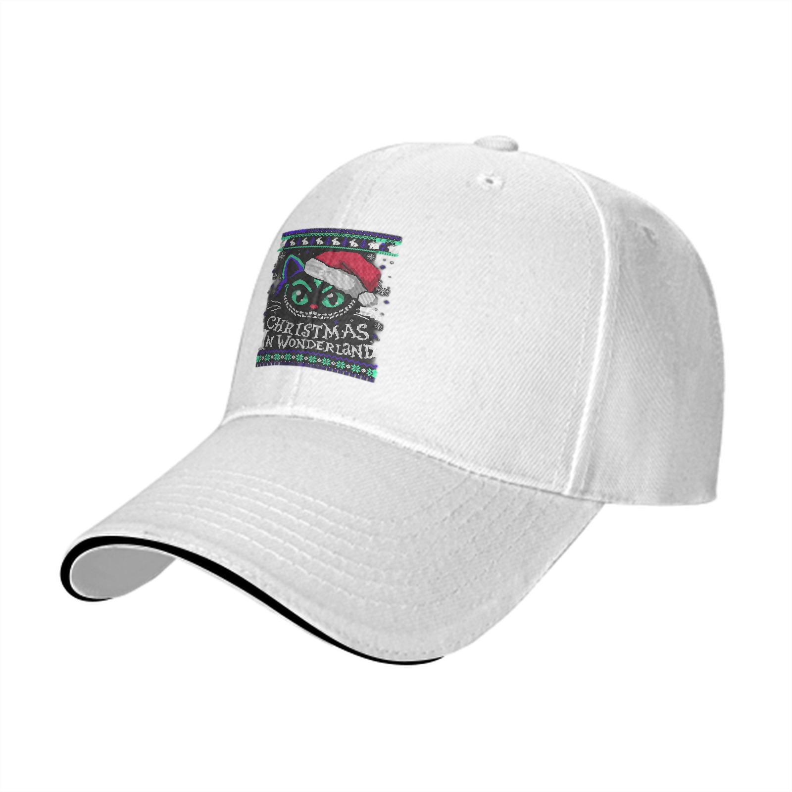 Christmas In Wonderland Cat Santa Hat Baseball Cap