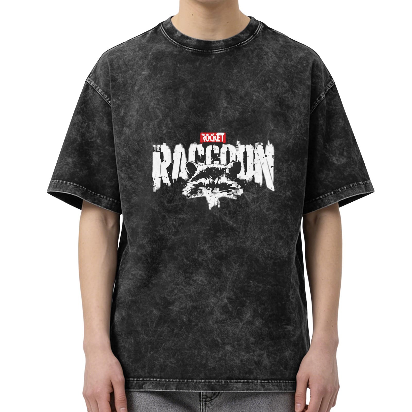 Marvel Rocket Raccoon Acid Wash Graphic T-Shirt