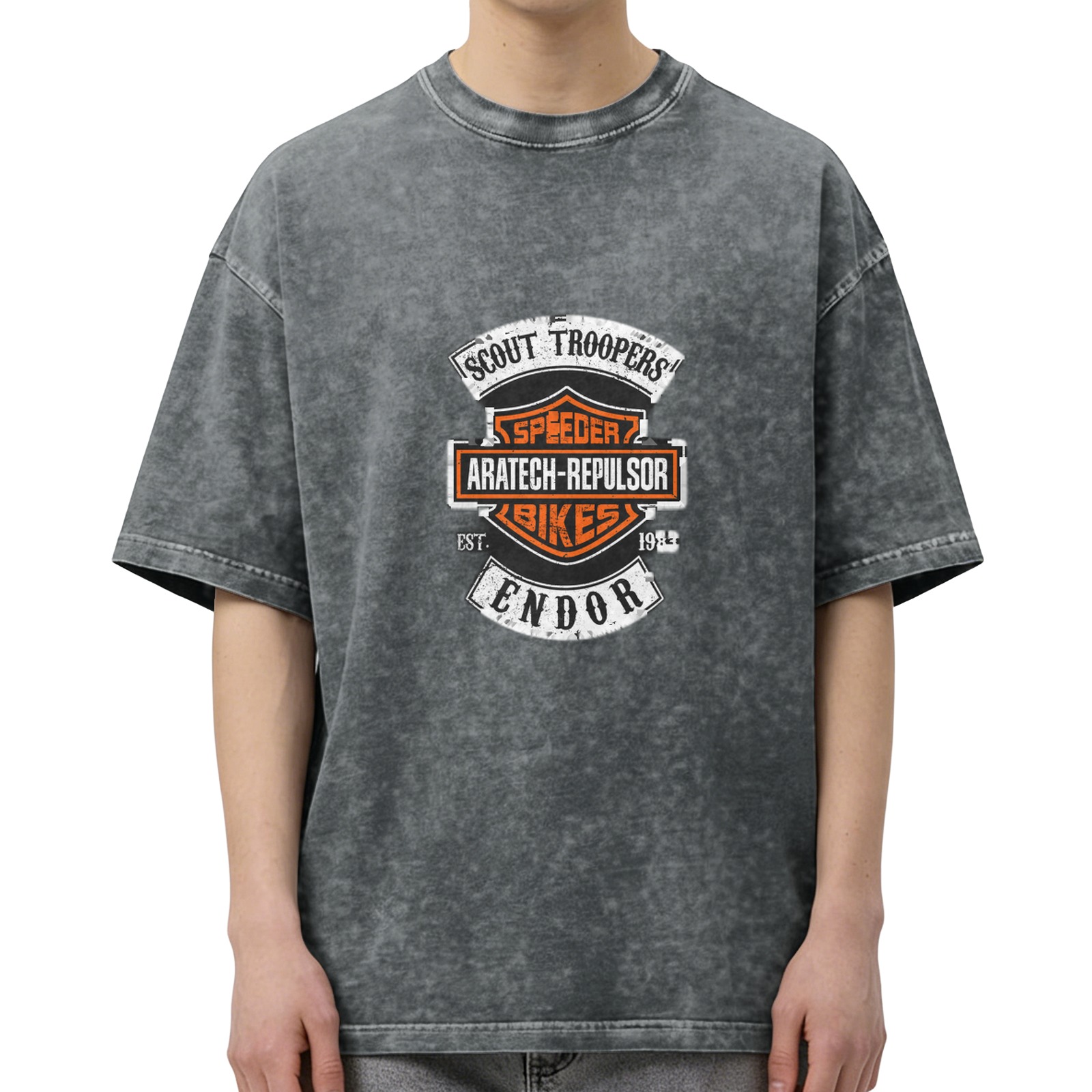 Star Wars Scout Troopers Endor Speeder Bikes Acid Wash T-Shirt