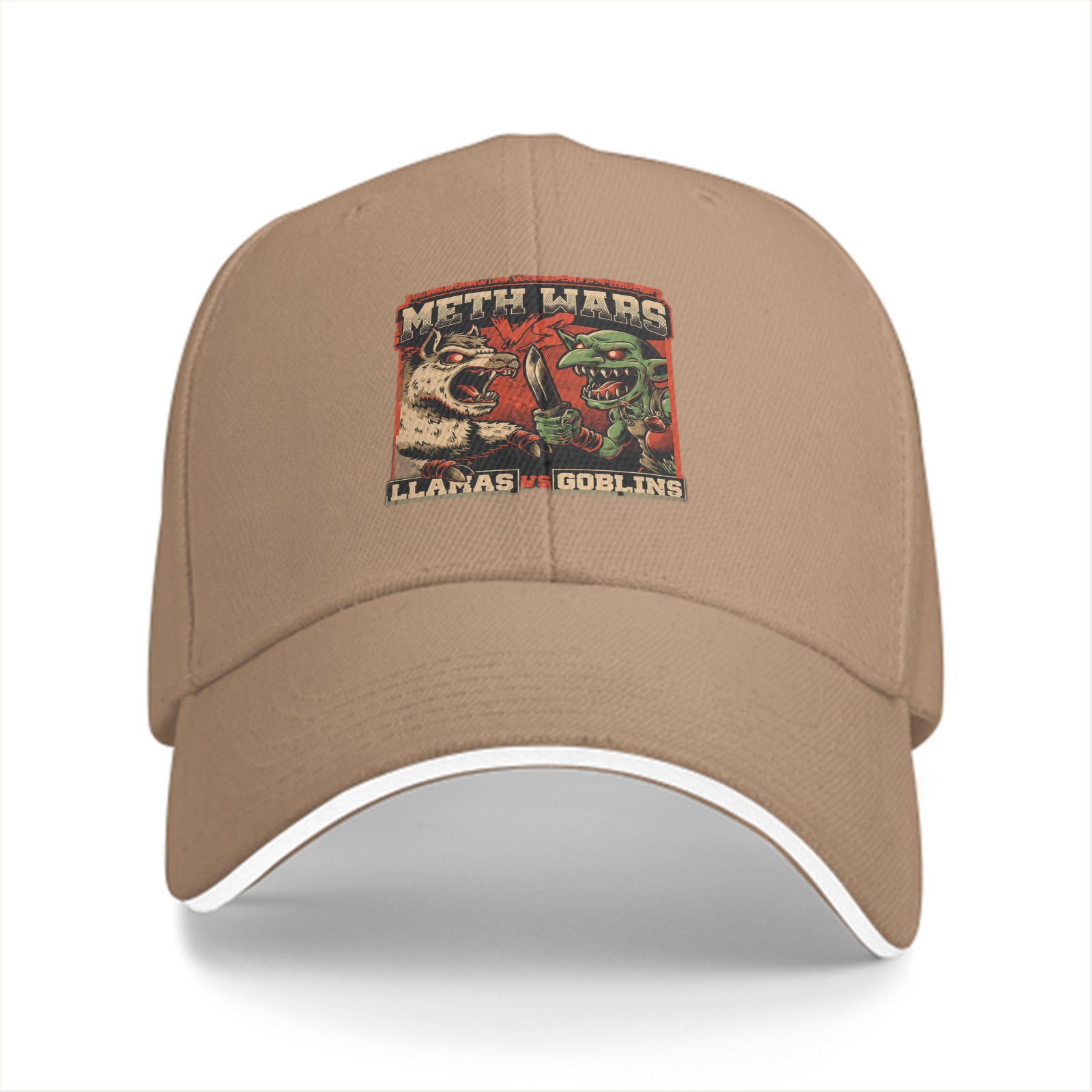 Meth Wars Llamas vs Goblins Graphic Baseball Cap