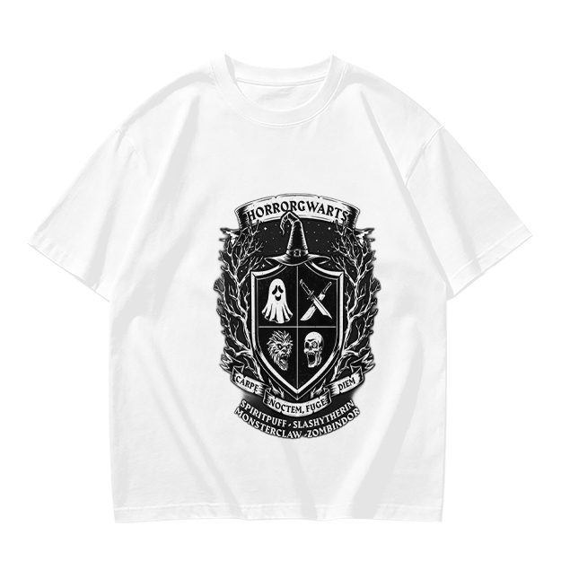 Horrorgwarts Crest Graphic Olive T-Shirt