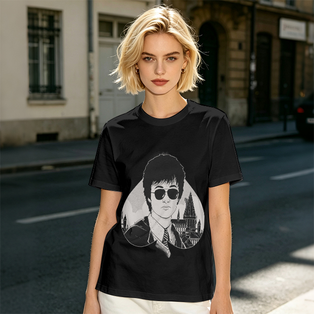 Olive Green T-Shirt With Harry Potter Wearing Sunglasses Print