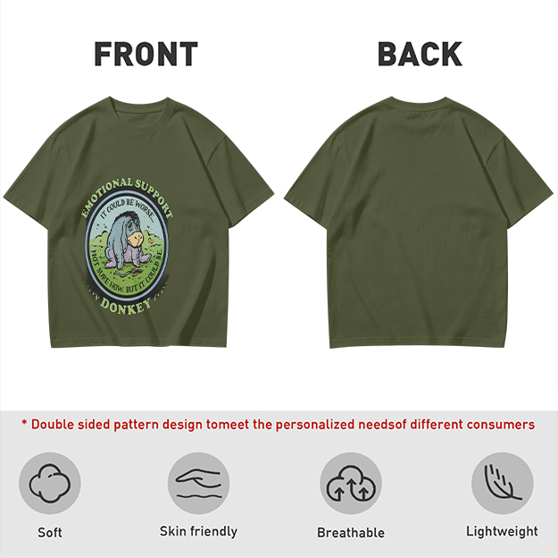 Emotional Support Donkey Eeyore Graphic T-Shirt