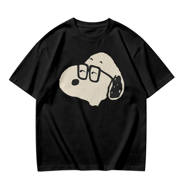 Olive T-Shirt With Snoopy Wearing Glasses Graphic