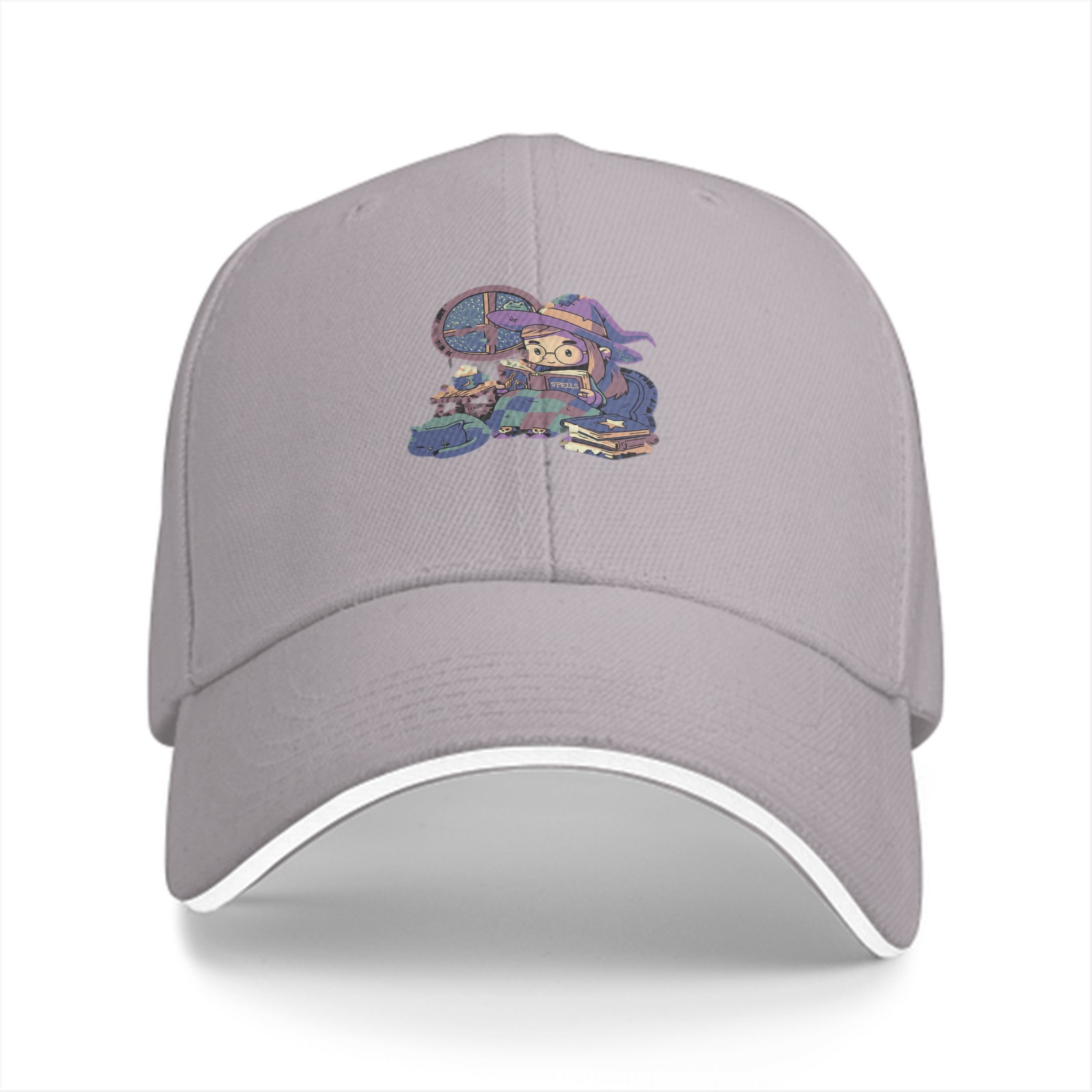 Black Baseball Cap With Cute Witch Reading Art Print