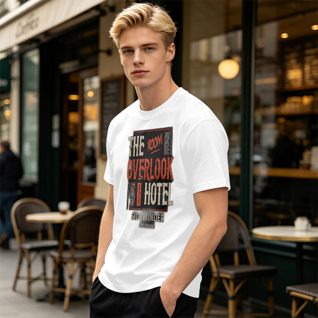 Olive t-shirt with Overlook Hotel Themed Graphic Print
