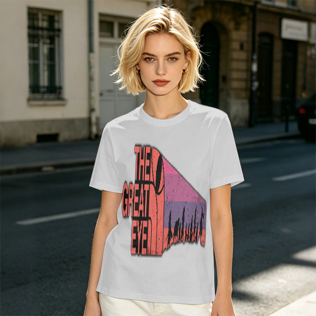 Olive T-Shirt with The Great Eye Sunset Graphic Print
