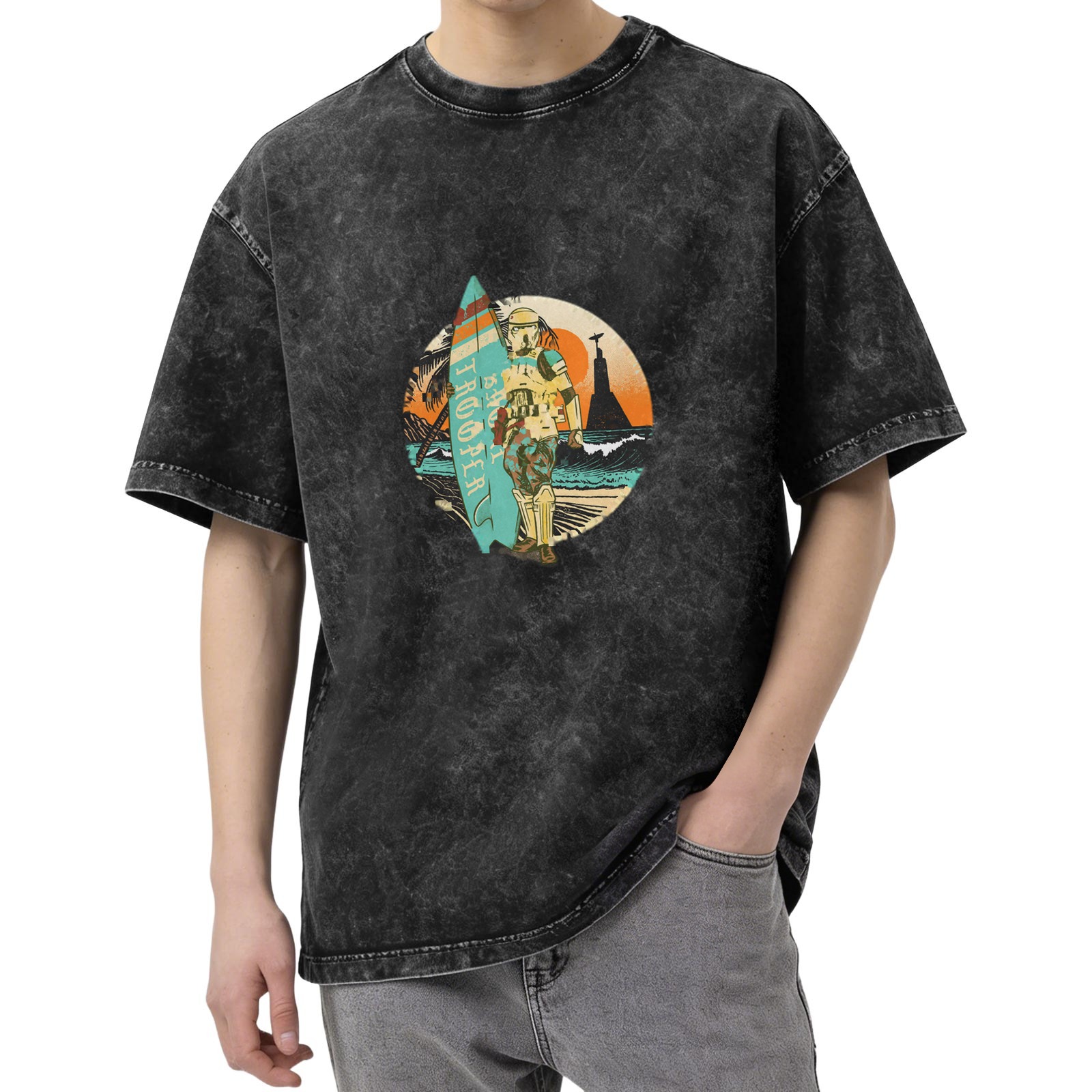 Vintage Stormtrooper Surf Beach Graphic T-Shirt