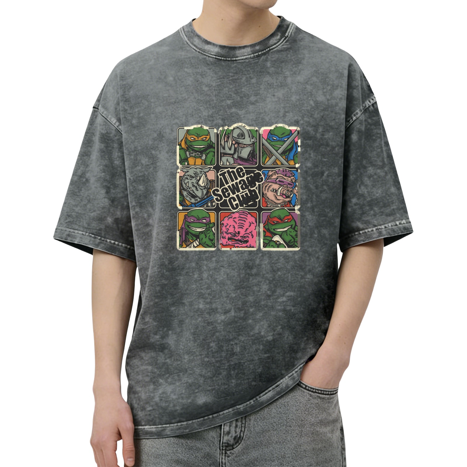 Vintage Teenage Mutant Ninja Turtles The Sewage Club Graphic T-Shirt
