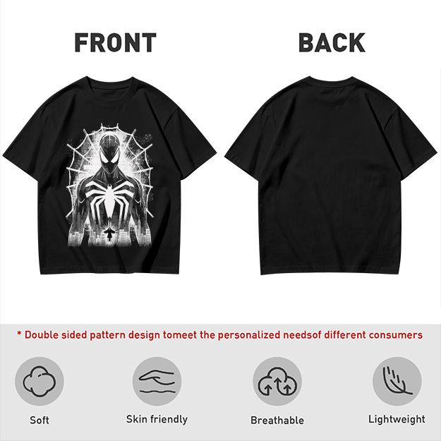 Olive T-shirt with Black Spider-Man Symbiote Suit Web Print