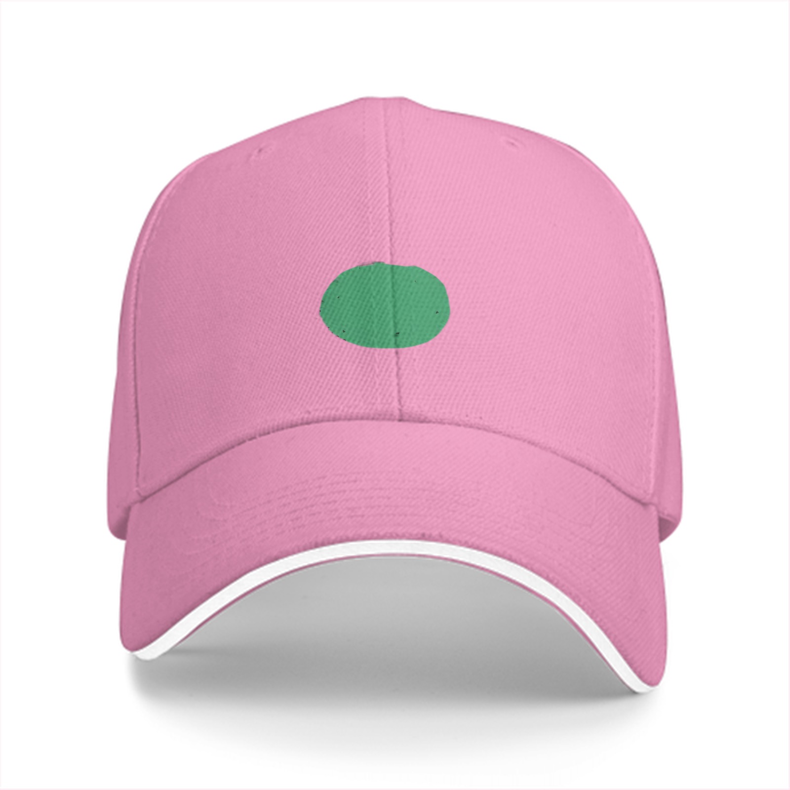 Black baseball cap with green circular front design