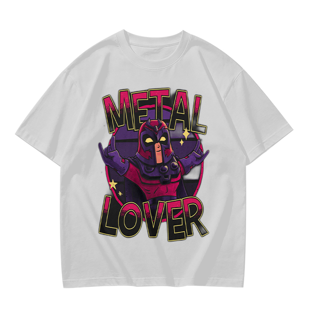 Olive Green T-Shirt with Metal Lover Super Villain Graphic