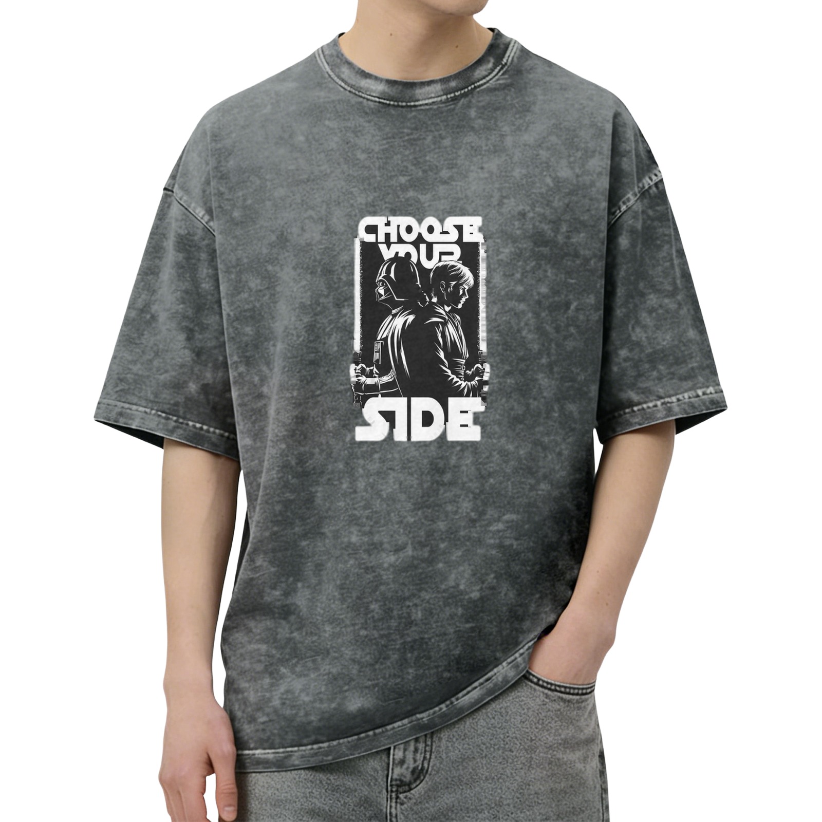 Star Wars Choose Your Side Graphic Acid Wash T-Shirt
