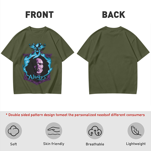 Olive T-Shirt With Severus Snape 'Always' Graphic Print