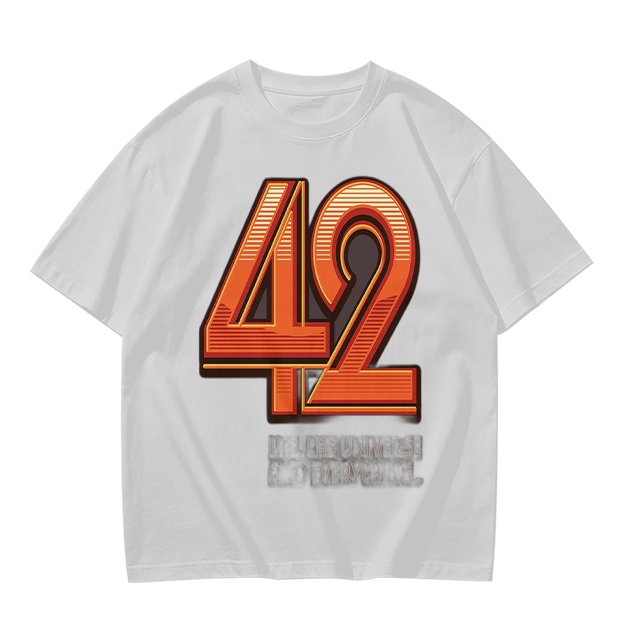 Olive Green T-Shirt With Retro Number 42 Graphic Print