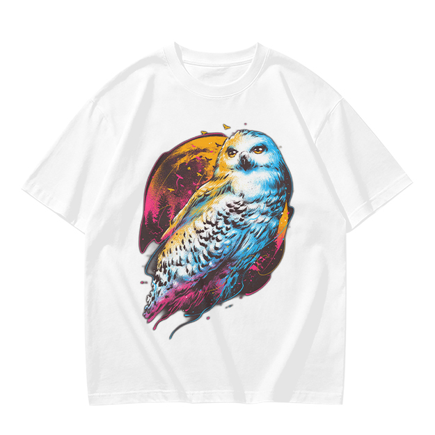 Owl Graphic Print Dark Green Casual T-Shirt