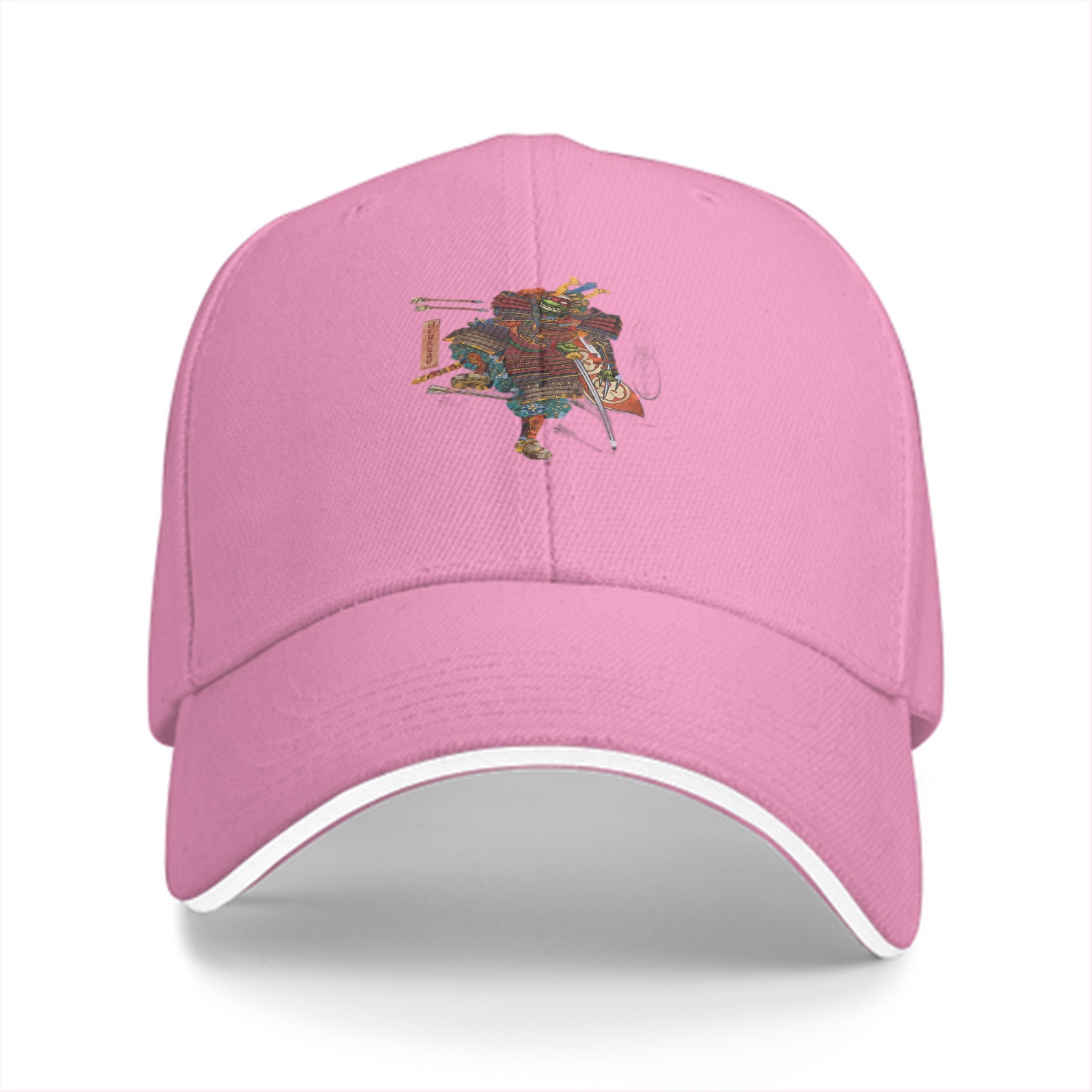 Black Baseball Cap with Traditional Samurai Warrior Graphic