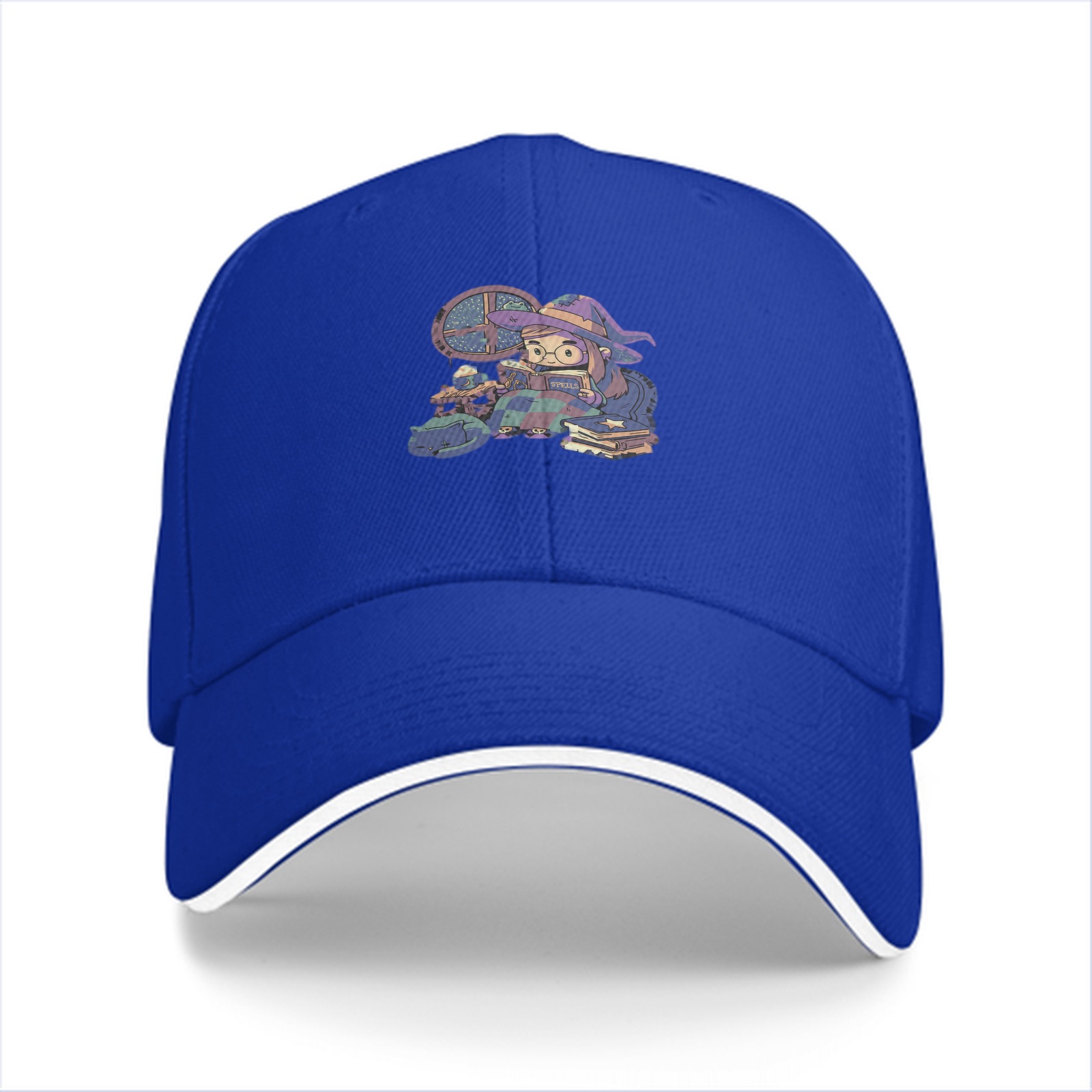 Black Baseball Cap With Cute Witch Reading Art Print