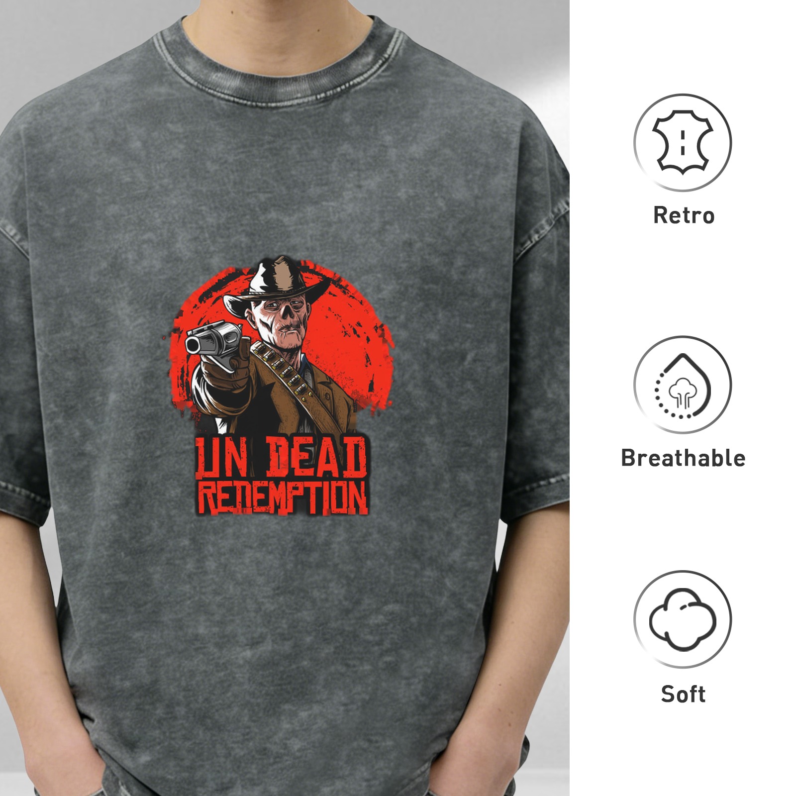 Undead Redemption Western Cowboy Graphic T-Shirt