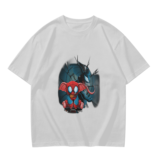 Olive T-Shirt With Spider-Eleven And Venom-Inspired Graphic Print