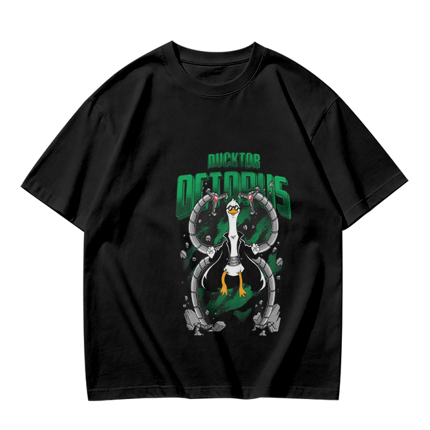 Olive T-Shirt With Ducktor Octopus Superhero Parody Print